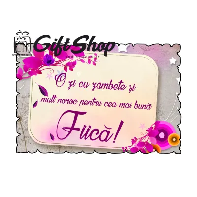 O zi cu zambete pentru cea mai buna fiica, magnet frigider  mgs105